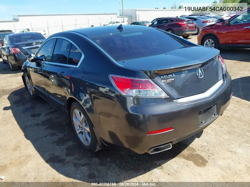 2012 Acura Tl 3.5 VIN: 19UUA8F54CA000342 Lot: 40206756