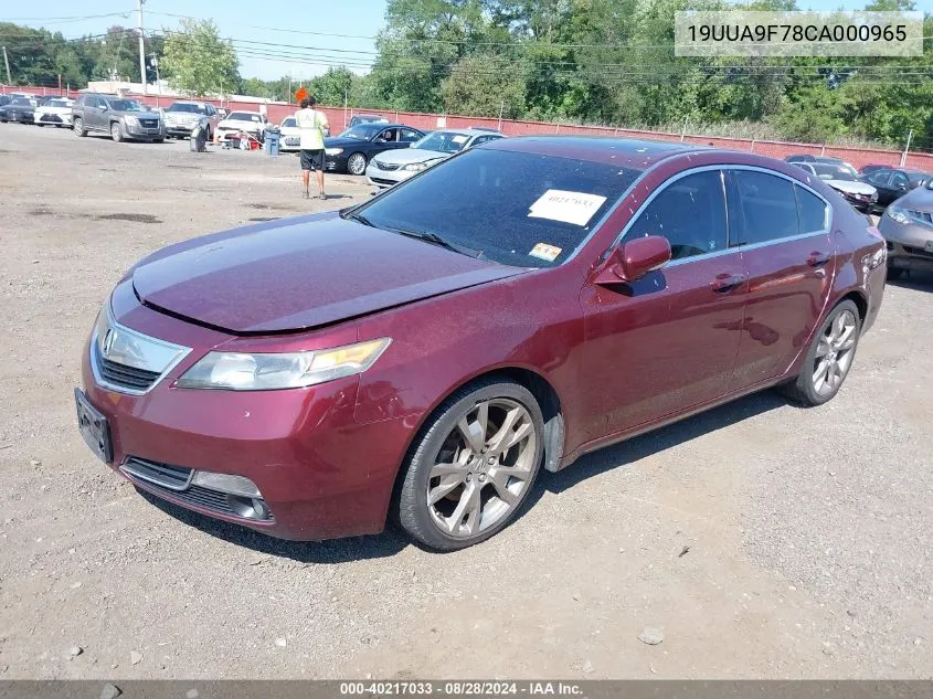 19UUA9F78CA000965 2012 Acura Tl 3.7