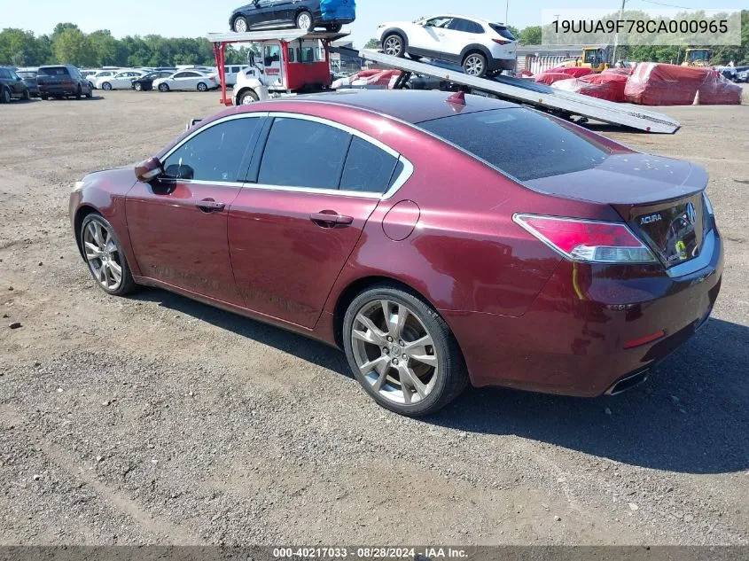 19UUA9F78CA000965 2012 Acura Tl 3.7