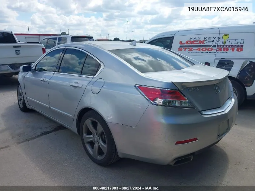 2012 Acura Tl 3.5 VIN: 19UUA8F7XCA015946 Lot: 40217903