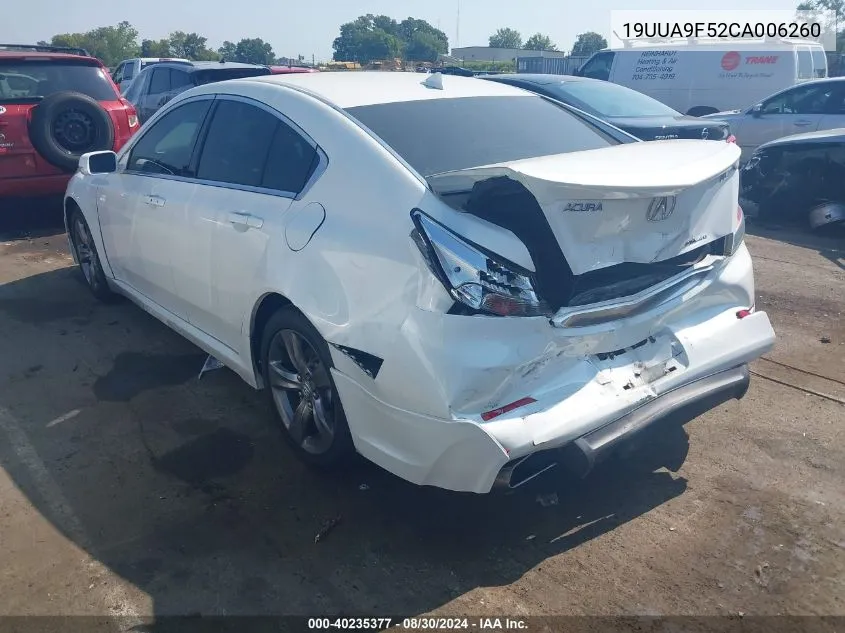 2012 Acura Tl 3.7 VIN: 19UUA9F52CA006260 Lot: 40235377