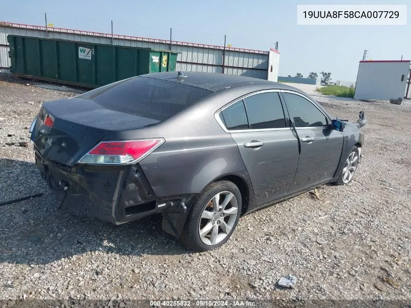 2012 Acura Tl 3.5 VIN: 19UUA8F58CA007729 Lot: 40255832