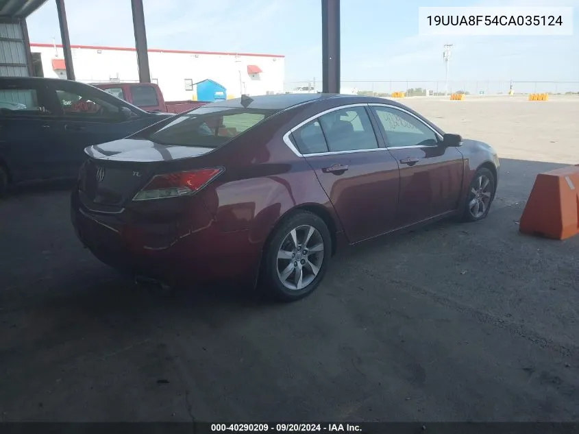 2012 Acura Tl 3.5 VIN: 19UUA8F54CA035124 Lot: 40290209