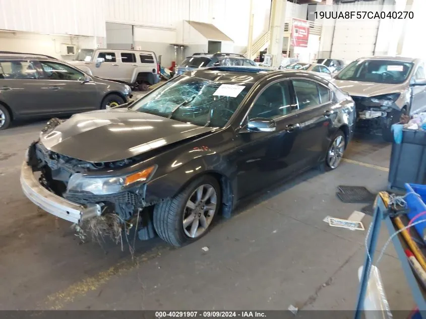 2012 Acura Tl 3.5 VIN: 19UUA8F57CA040270 Lot: 40291907