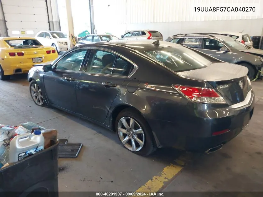 2012 Acura Tl 3.5 VIN: 19UUA8F57CA040270 Lot: 40291907