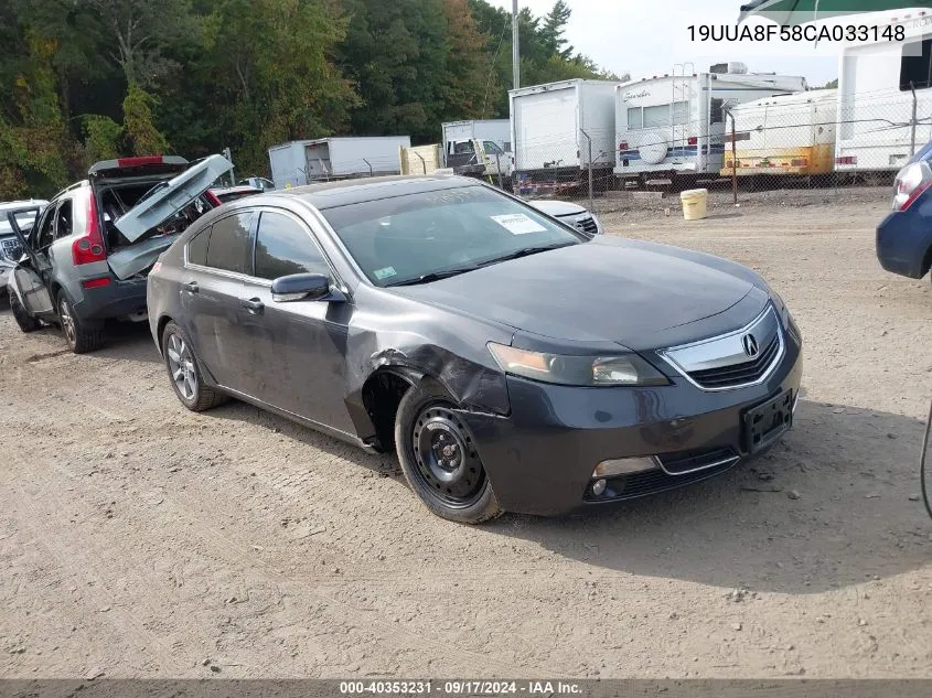 2012 Acura Tl 3.5 VIN: 19UUA8F58CA033148 Lot: 40353231