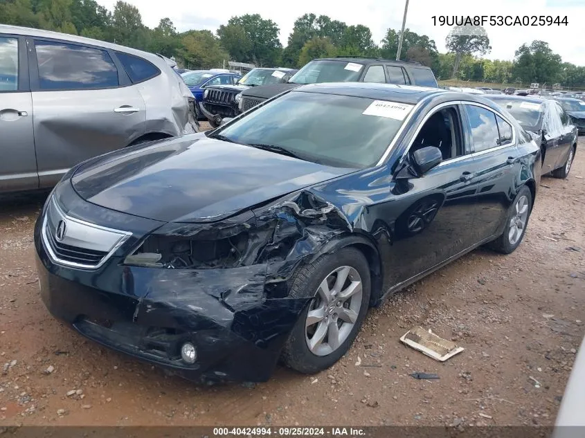 2012 Acura Tl 3.5 VIN: 19UUA8F53CA025944 Lot: 40424994