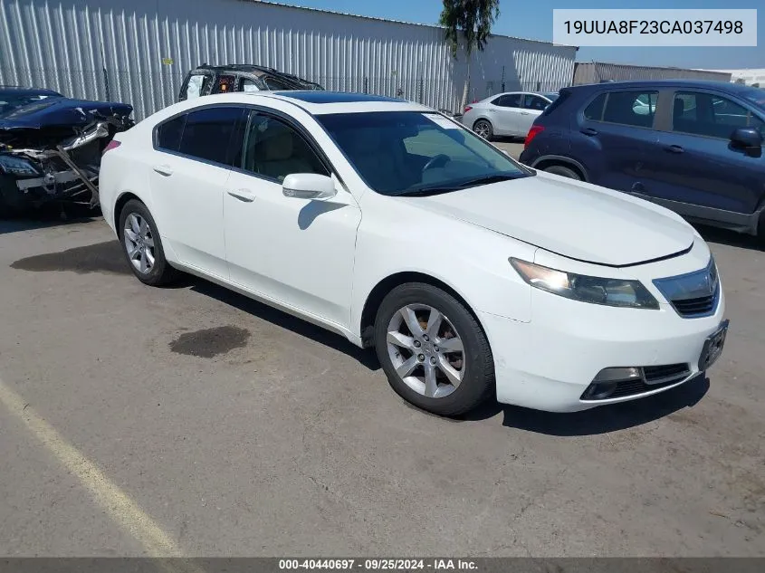 2012 Acura Tl 3.5 VIN: 19UUA8F23CA037498 Lot: 40440697