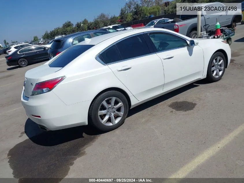 2012 Acura Tl 3.5 VIN: 19UUA8F23CA037498 Lot: 40440697