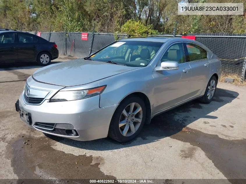 2012 Acura Tl 3.5 VIN: 19UUA8F23CA033001 Lot: 40522502