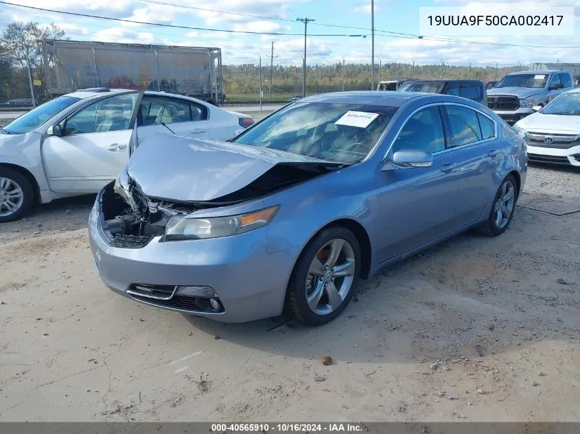 2012 Acura Tl 3.7 VIN: 19UUA9F50CA002417 Lot: 40565910