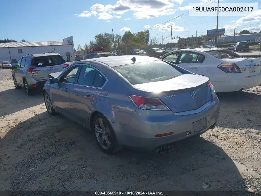 2012 Acura Tl 3.7 VIN: 19UUA9F50CA002417 Lot: 40565910