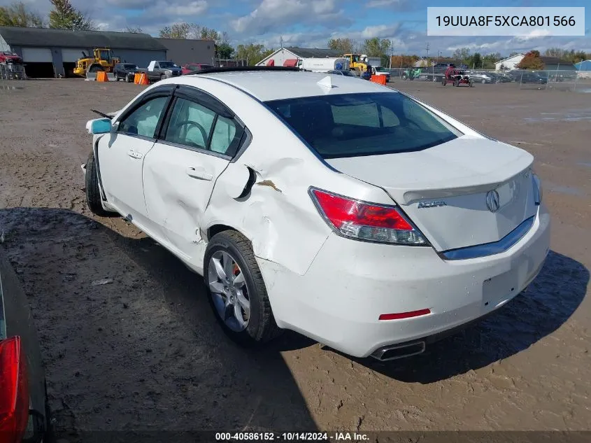 2012 Acura Tl 3.5 VIN: 19UUA8F5XCA801566 Lot: 40586152