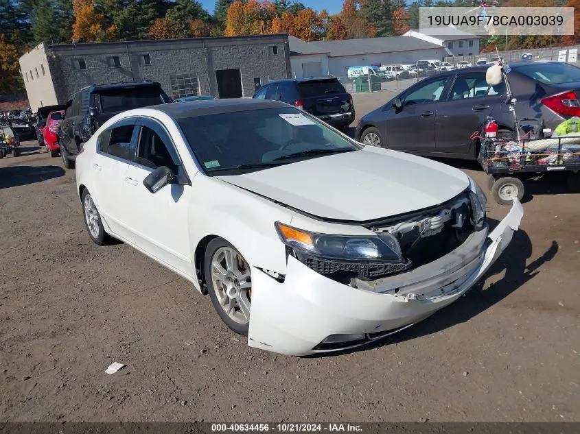 2012 Acura Tl 3.7 VIN: 19UUA9F78CA003039 Lot: 40634456