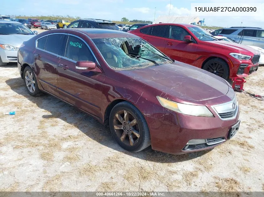 2012 Acura Tl 3.5 VIN: 19UUA8F27CA000390 Lot: 40661266