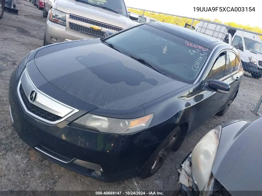 2012 Acura Tl 3.7 VIN: 19UUA9F5XCA003154 Lot: 40669147