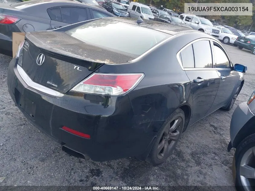 2012 Acura Tl 3.7 VIN: 19UUA9F5XCA003154 Lot: 40669147