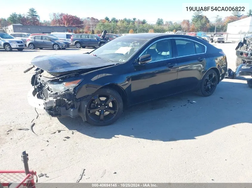 2012 Acura Tl 3.5 VIN: 19UUA8F54CA006822 Lot: 40694145