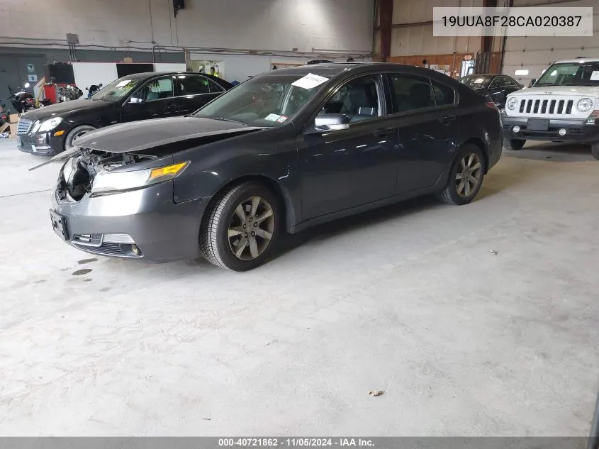 2012 Acura Tl 3.5 VIN: 19UUA8F28CA020387 Lot: 40721862