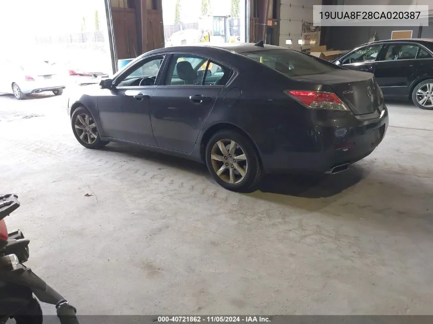 2012 Acura Tl 3.5 VIN: 19UUA8F28CA020387 Lot: 40721862