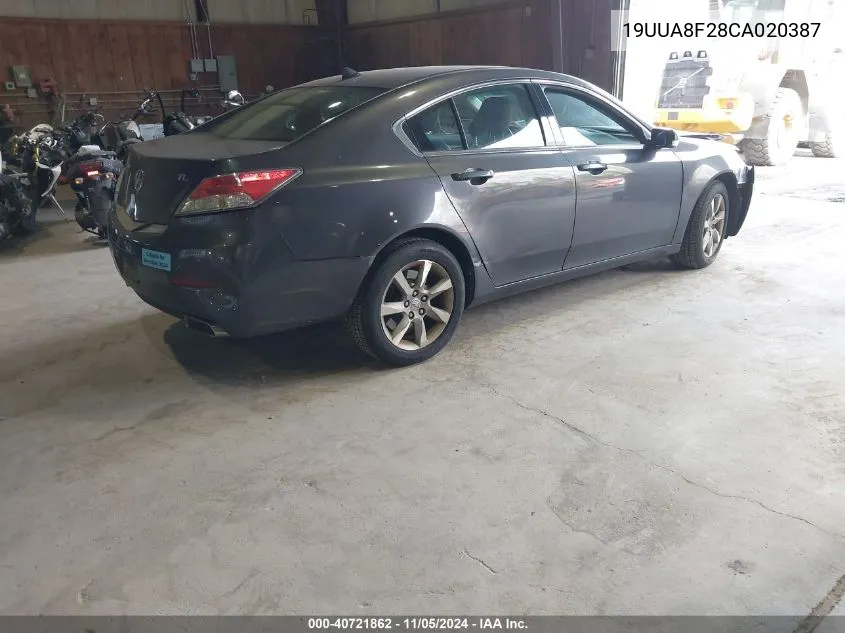 2012 Acura Tl 3.5 VIN: 19UUA8F28CA020387 Lot: 40721862