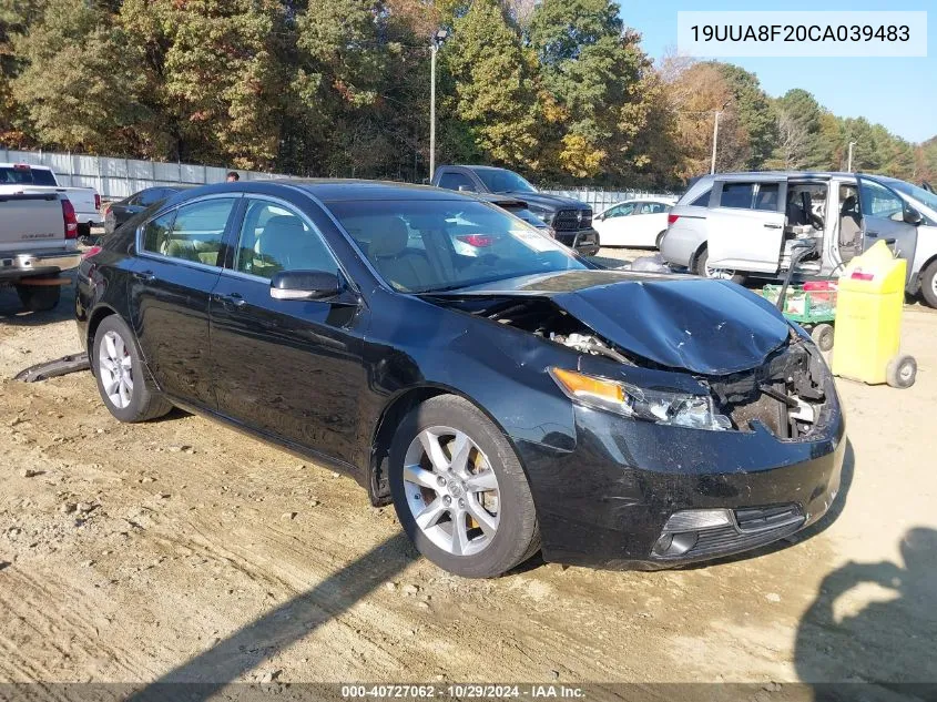 2012 Acura Tl 3.5 VIN: 19UUA8F20CA039483 Lot: 40727062