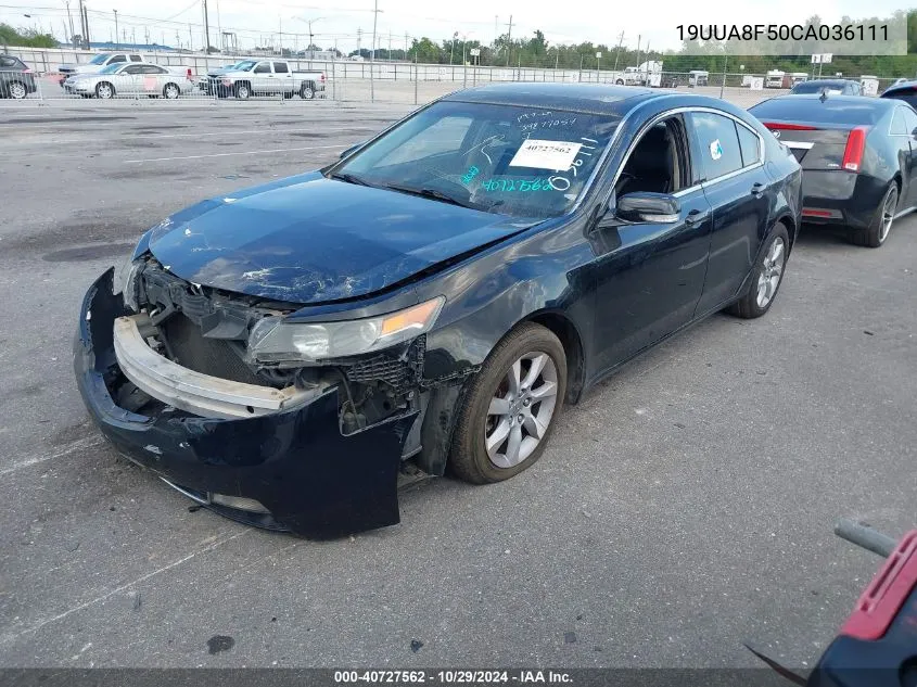 2012 Acura Tl 3.5 VIN: 19UUA8F50CA036111 Lot: 40727562