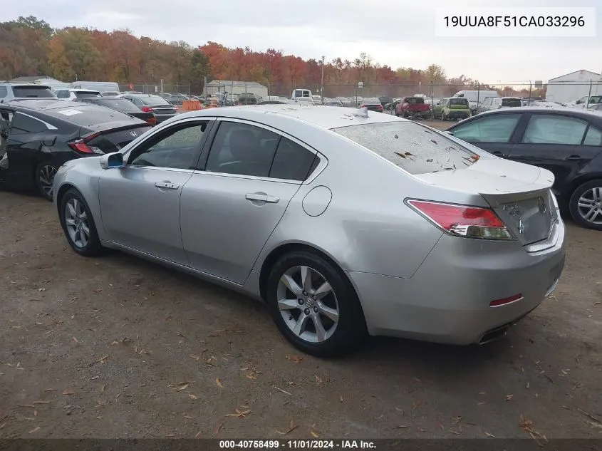 2012 Acura Tl 3.5 VIN: 19UUA8F51CA033296 Lot: 40758499