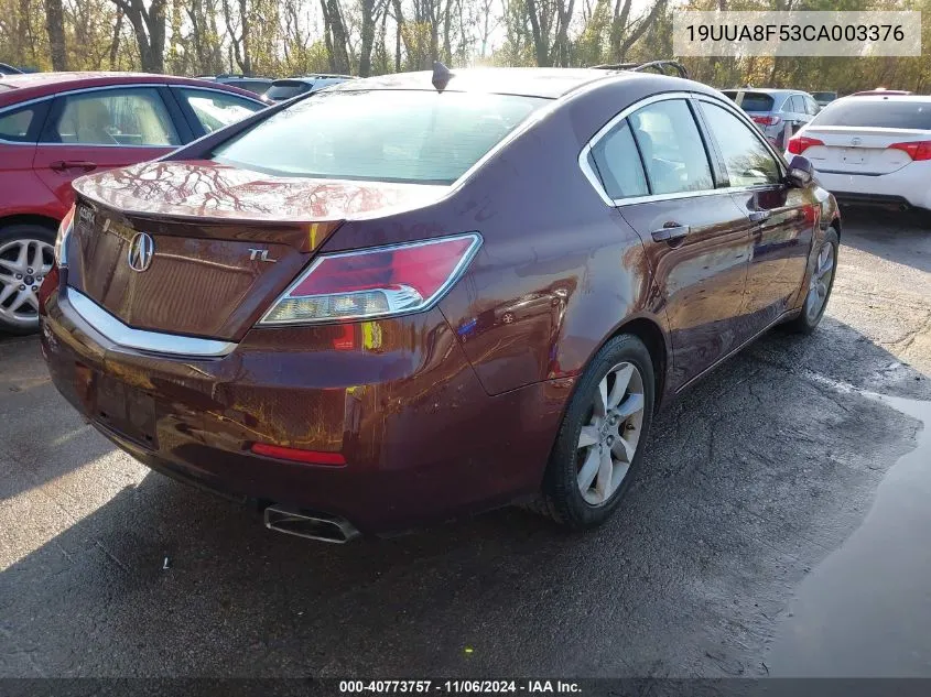 2012 Acura Tl 3.5 VIN: 19UUA8F53CA003376 Lot: 40773757