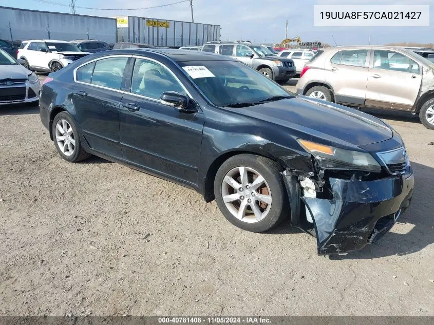 2012 Acura Tl 3.5 VIN: 19UUA8F57CA021427 Lot: 40781408