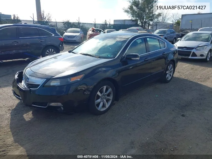 2012 Acura Tl 3.5 VIN: 19UUA8F57CA021427 Lot: 40781408