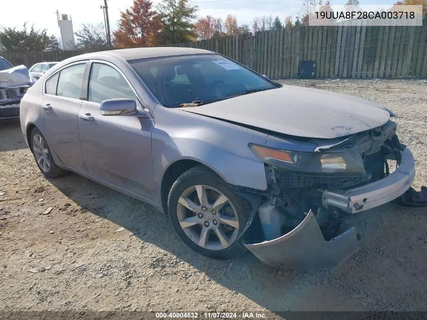 2012 Acura Tl 3.5 VIN: 19UUA8F28CA003718 Lot: 40804532