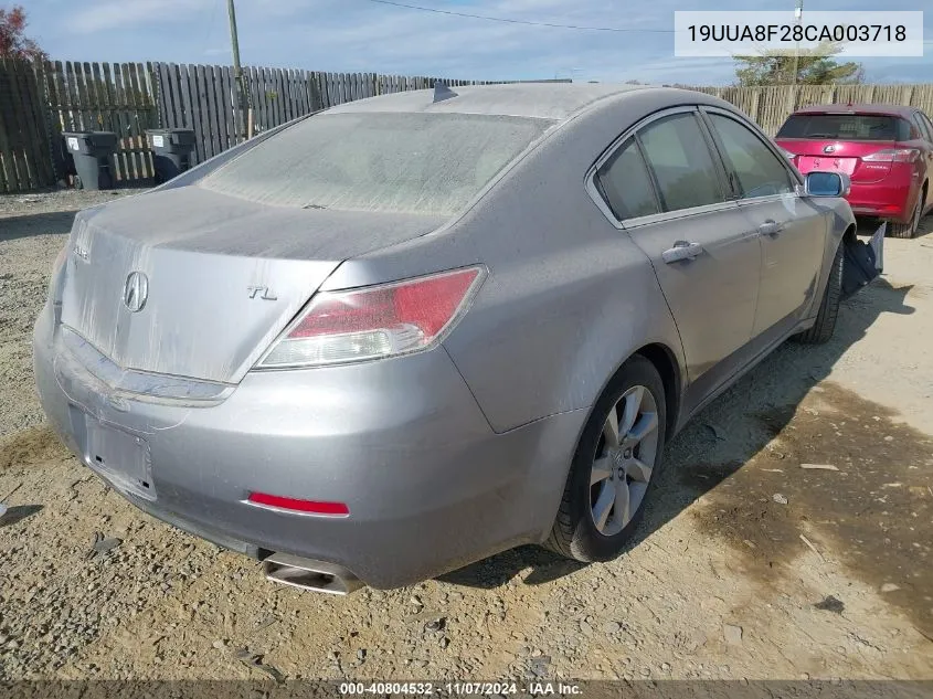 2012 Acura Tl 3.5 VIN: 19UUA8F28CA003718 Lot: 40804532