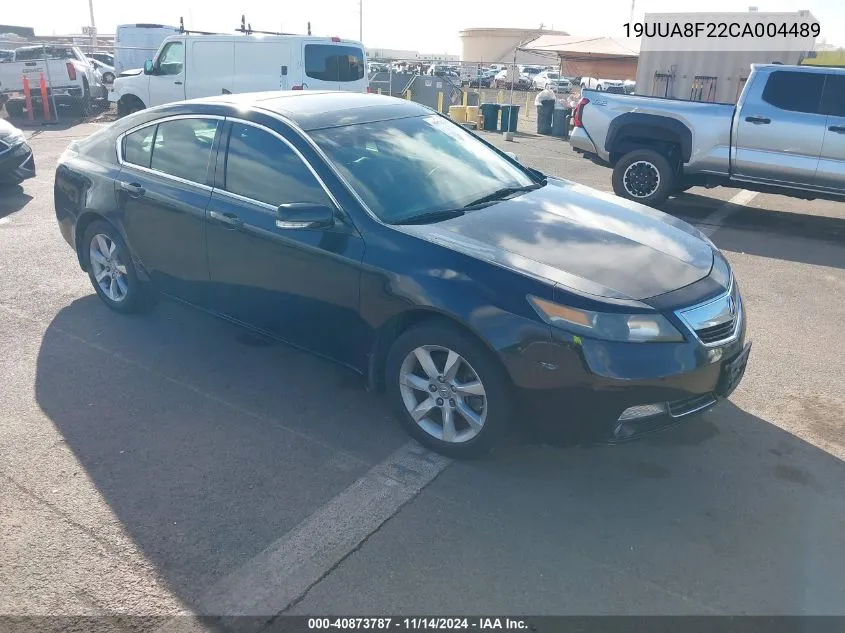 2012 Acura Tl 3.5 VIN: 19UUA8F22CA004489 Lot: 40873787