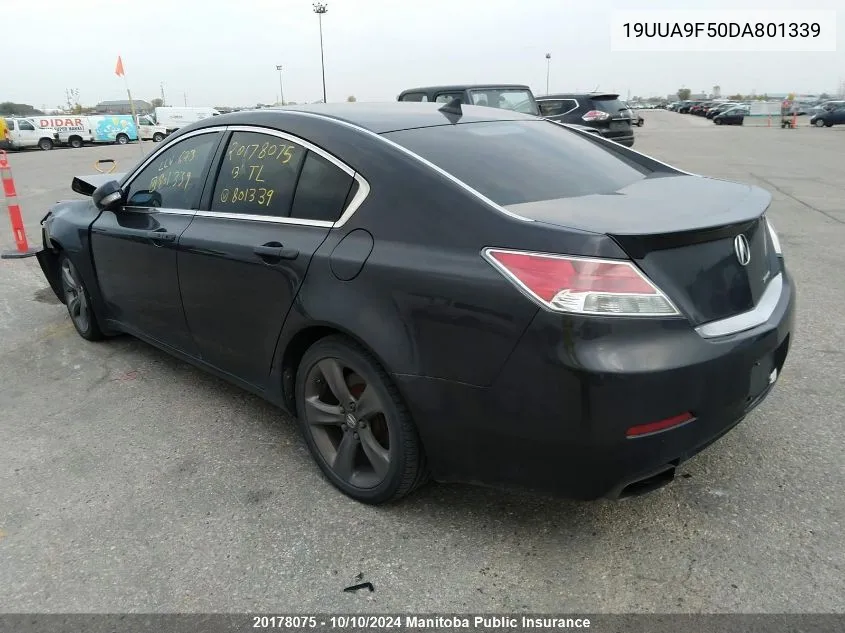 2013 Acura Tl VIN: 19UUA9F50DA801339 Lot: 20178075