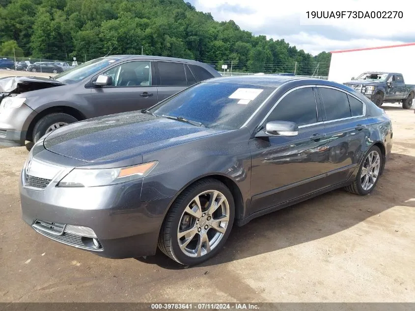 2013 Acura Tl 3.7 VIN: 19UUA9F73DA002270 Lot: 39783641