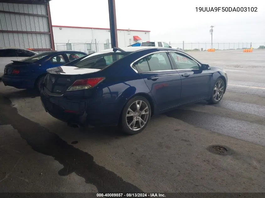 2013 Acura Tl 3.7 VIN: 19UUA9F50DA003102 Lot: 40089857