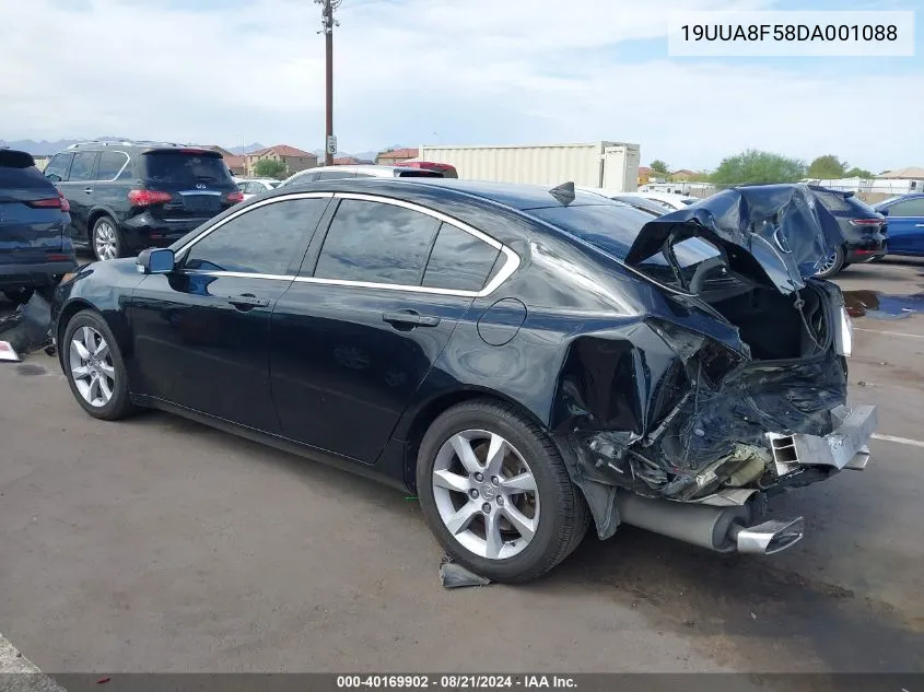 2013 Acura Tl 3.5 VIN: 19UUA8F58DA001088 Lot: 40169902