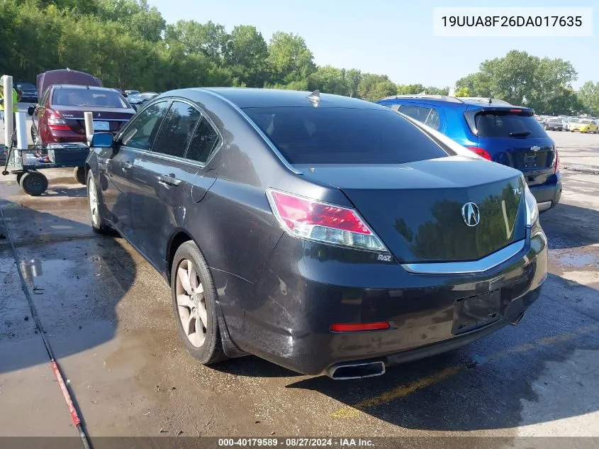 2013 Acura Tl 3.5 VIN: 19UUA8F26DA017635 Lot: 40179589