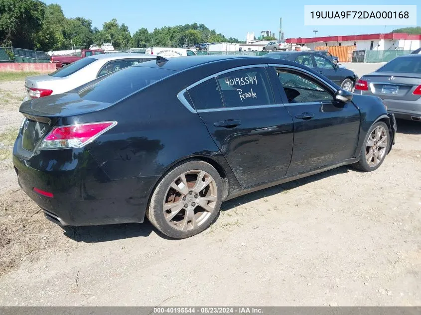 2013 Acura Tl 3.7 VIN: 19UUA9F72DA000168 Lot: 40195544