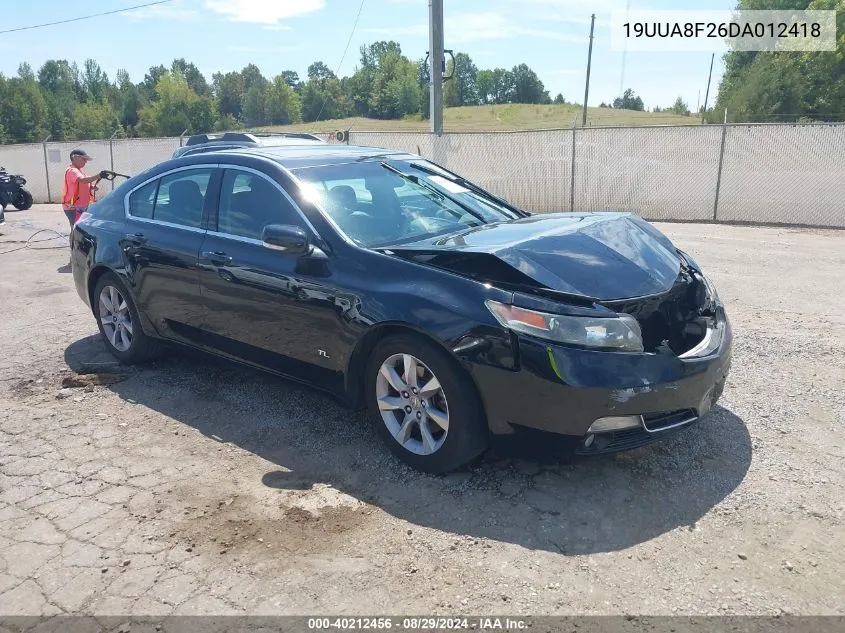 2013 Acura Tl 3.5 VIN: 19UUA8F26DA012418 Lot: 40212456