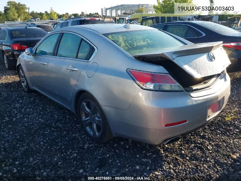 2013 Acura Tl 3.7 VIN: 19UUA9F53DA003403 Lot: 40276051