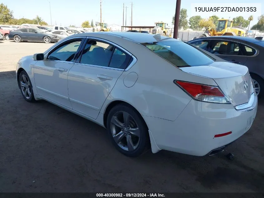 2013 Acura Tl VIN: 19UUA9F27DA001353 Lot: 40300982