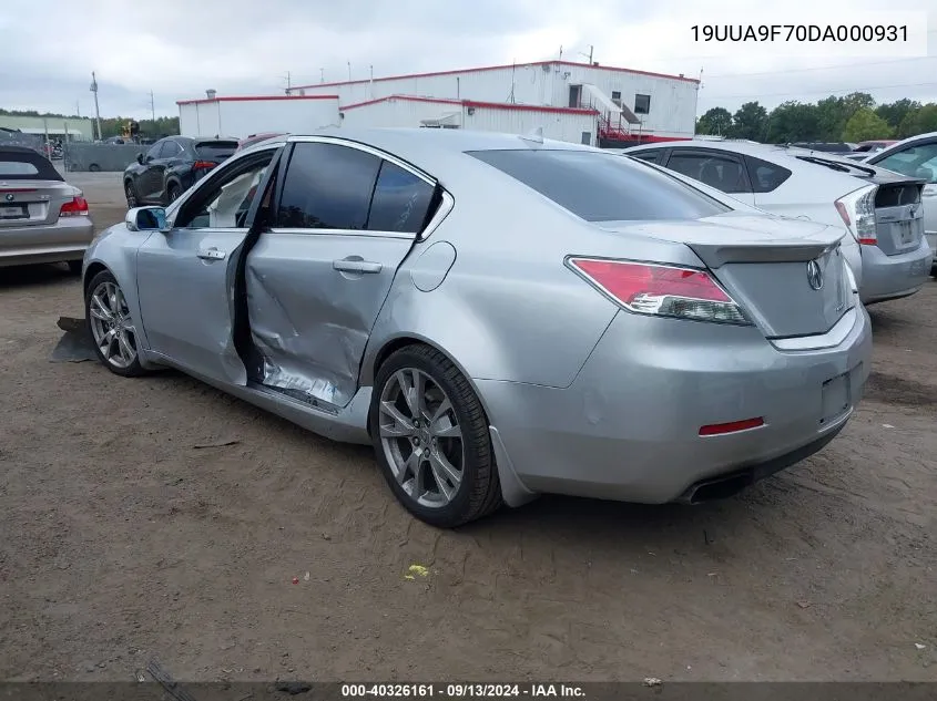 2013 Acura Tl 3.7 VIN: 19UUA9F70DA000931 Lot: 40326161