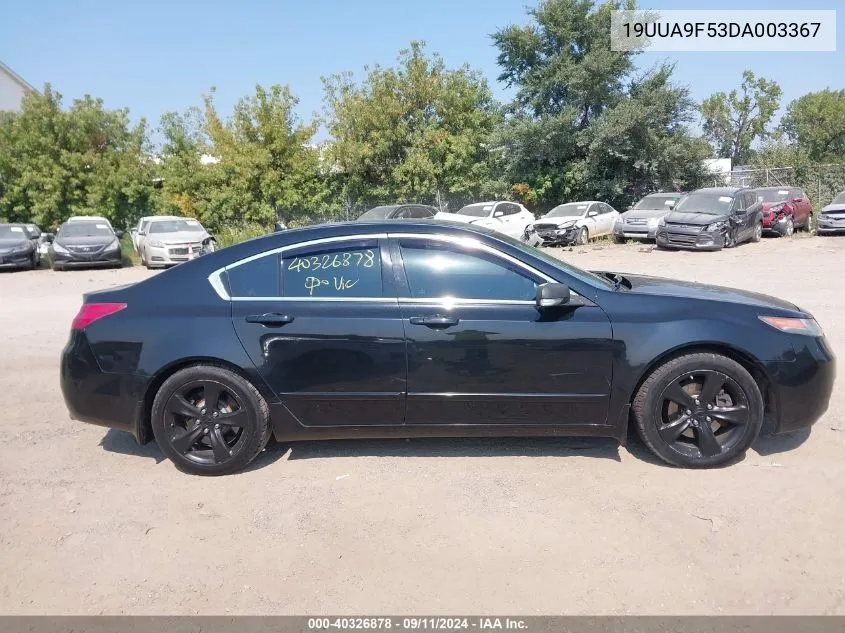 2013 Acura Tl 3.7 VIN: 19UUA9F53DA003367 Lot: 40326878