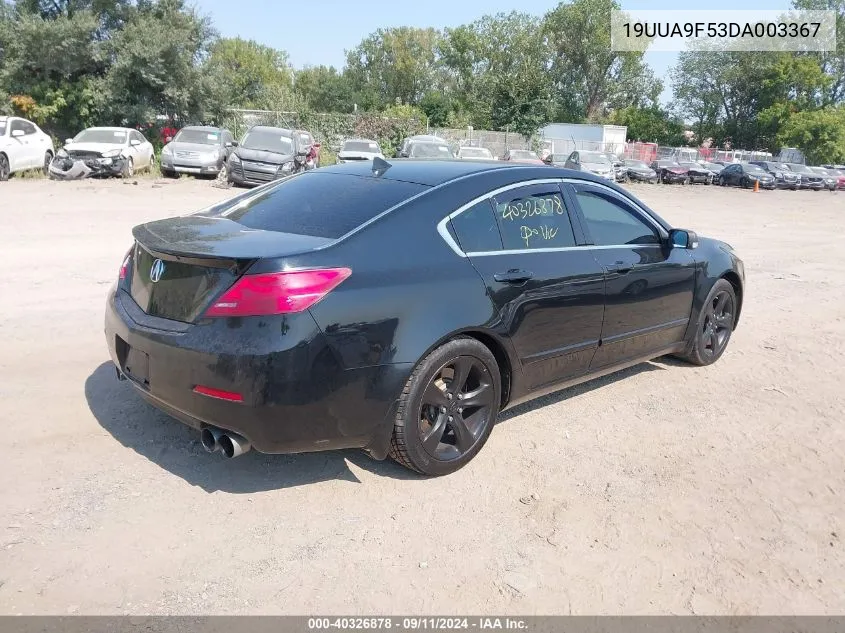 2013 Acura Tl 3.7 VIN: 19UUA9F53DA003367 Lot: 40326878