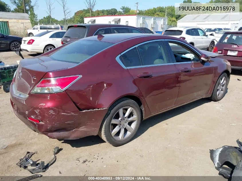 2013 Acura Tl 3.5 VIN: 19UUA8F24DA015978 Lot: 40340953