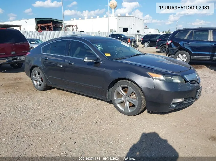 2013 Acura Tl 3.7 VIN: 19UUA9F51DA002931 Lot: 40374174