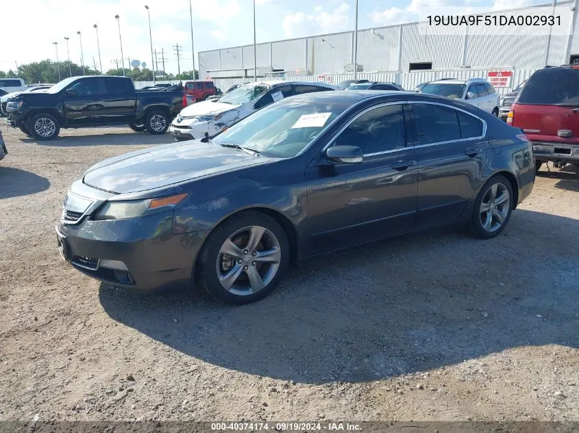 2013 Acura Tl 3.7 VIN: 19UUA9F51DA002931 Lot: 40374174