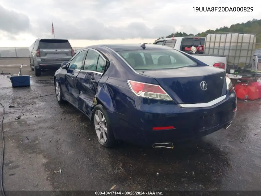 2013 Acura Tl 3.5 VIN: 19UUA8F20DA000829 Lot: 40417144